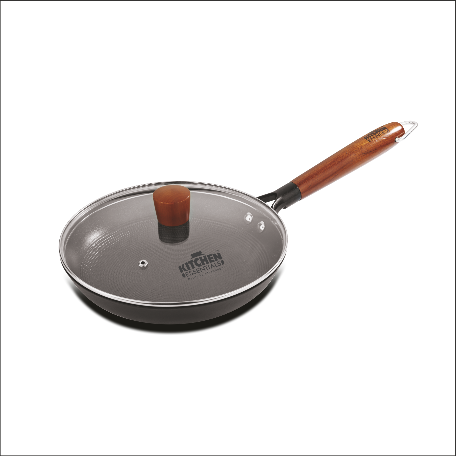 Cast Iron – Induction Bottom Fry Pan With Glass Lid (24 Cm)