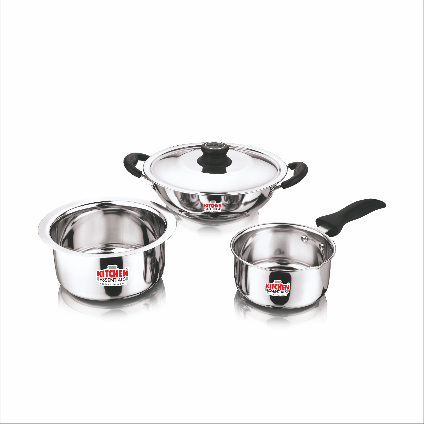 Stainless Steel Flat Bottom 4Pcs Kitchen Delight Set
